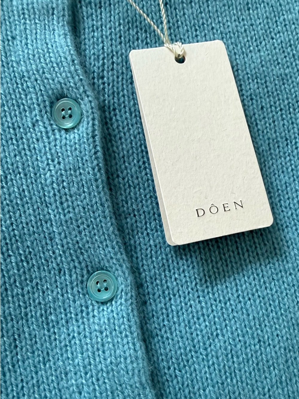 Doen ALESIA CASHMERE CARDIGAN Small Aquamarine NWT - Picture 10 of 11